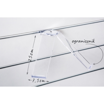 Półka pleksi, Slatwall, podwójna, do butów lekkich