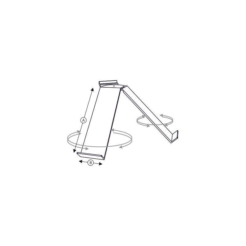 Półka pleksi, Slatwall, podwójna, do butów lekkich