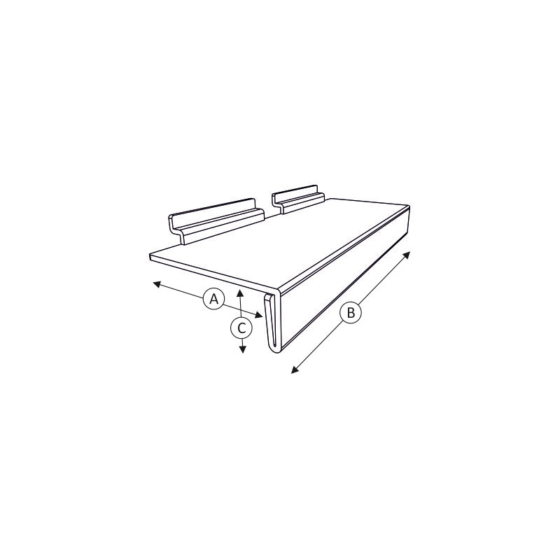 Półka 23x10cm, Slatwall, listwa cenowa