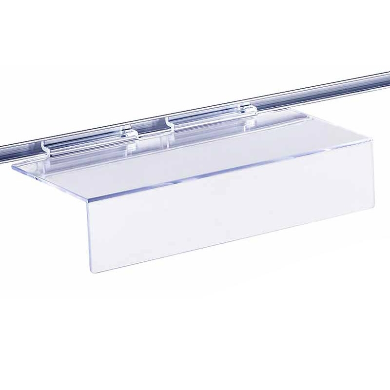 Półka Slatwall 23x10cm, pozioma, z listwą na logo