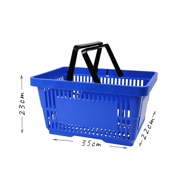 Niebieski koszyk sklepowy na zakupy 22L plastikowy
