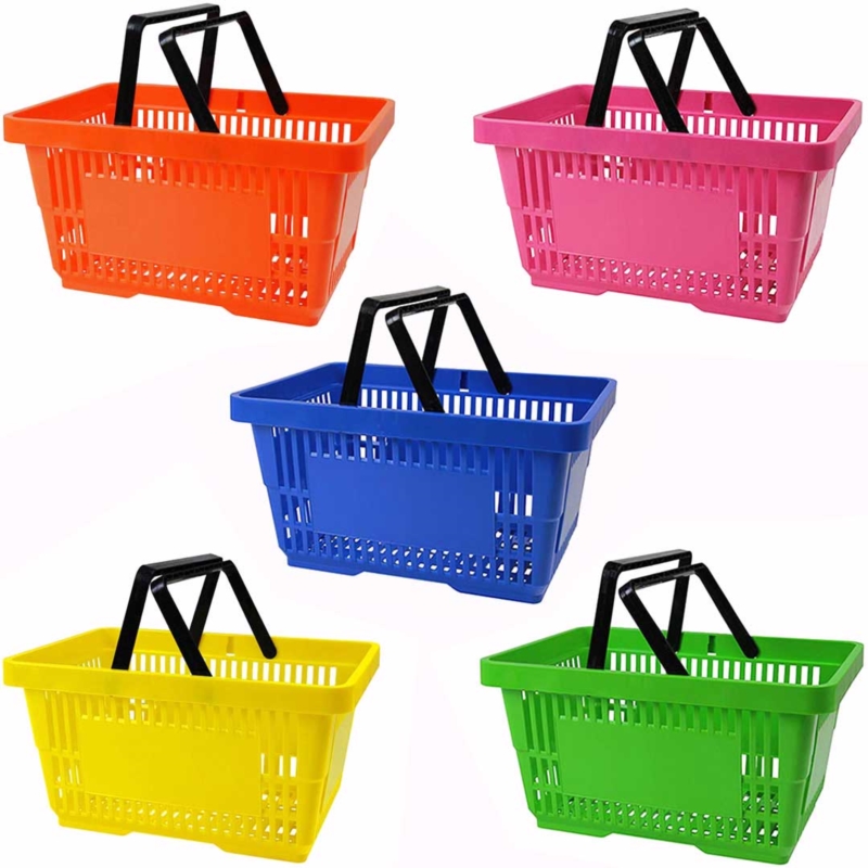 Czerwony koszyk sklepowy na zakupy 22L plastikowy