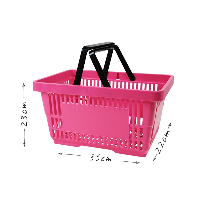 Różowy koszyk sklepowy na zakupy 22L plastikowy