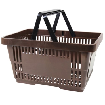 Brązowy koszyk sklepowy na zakupy 22L plastikowy