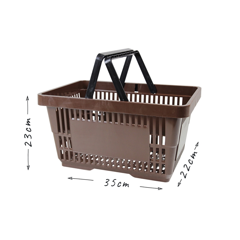 Brązowy koszyk sklepowy na zakupy 22L plastikowy