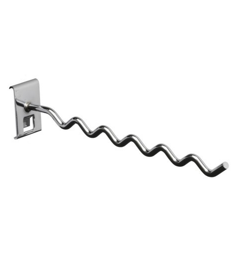 Wieszak prosty zygzakowy, na kratę, 30cm dł. chrom