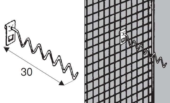 Wieszak prosty zygzakowy, na kratę, 30cm dł. chrom