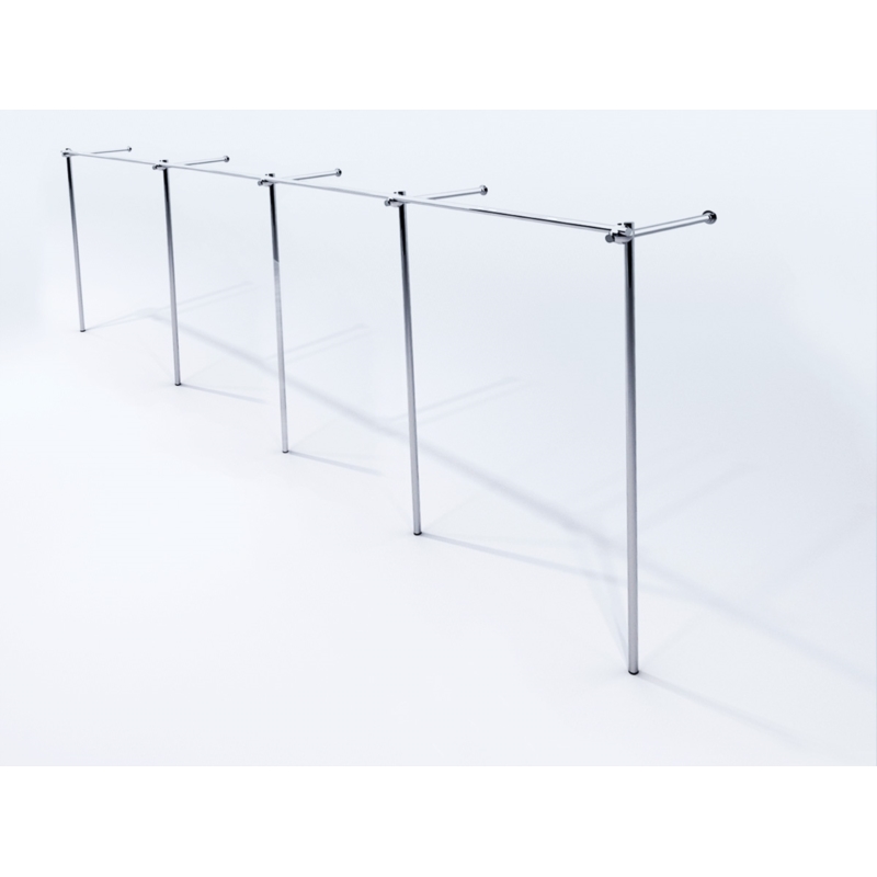 Wieszak odzieżowy, sklepowy, stojak 4m, chrom