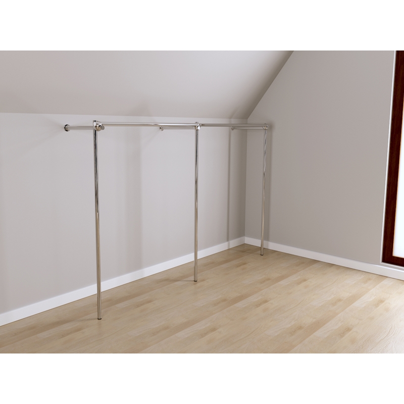 Wieszak odzieżowy, sklepowy, stojak 4m, chrom