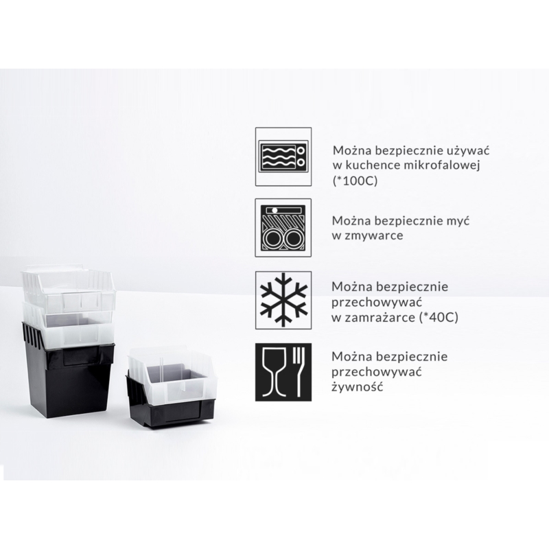 Koszyk Slatwall LONG 14x22x8cm bezbarwny mleczny