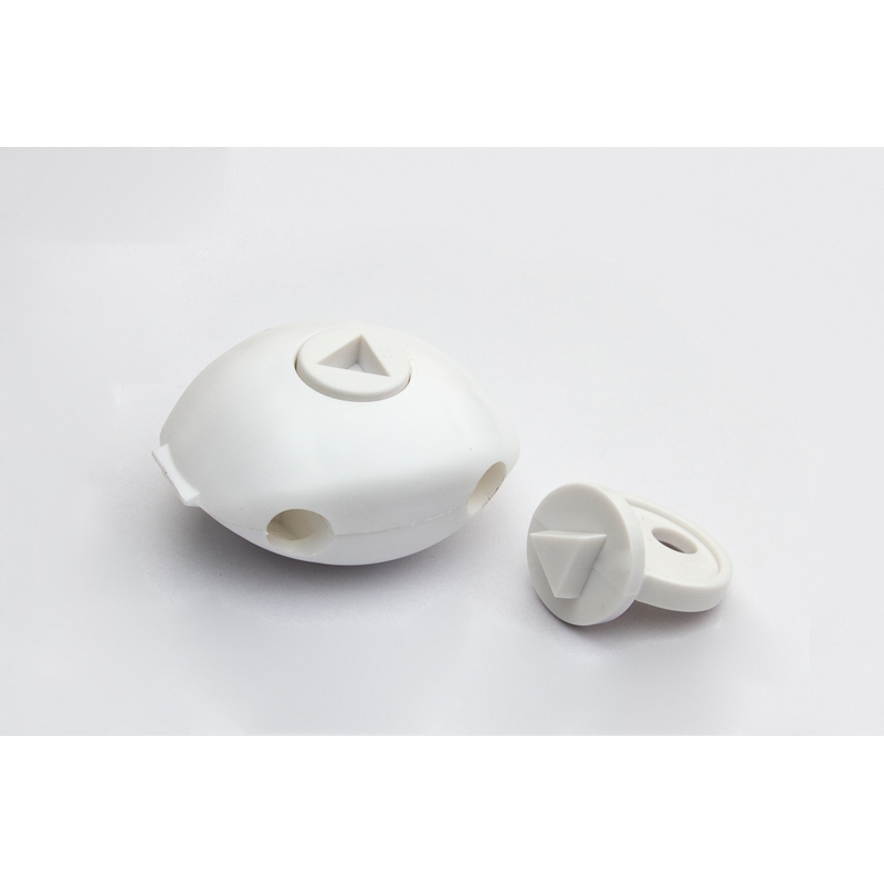 Zabezpieczenie z kluczem na hak podwójny, białe