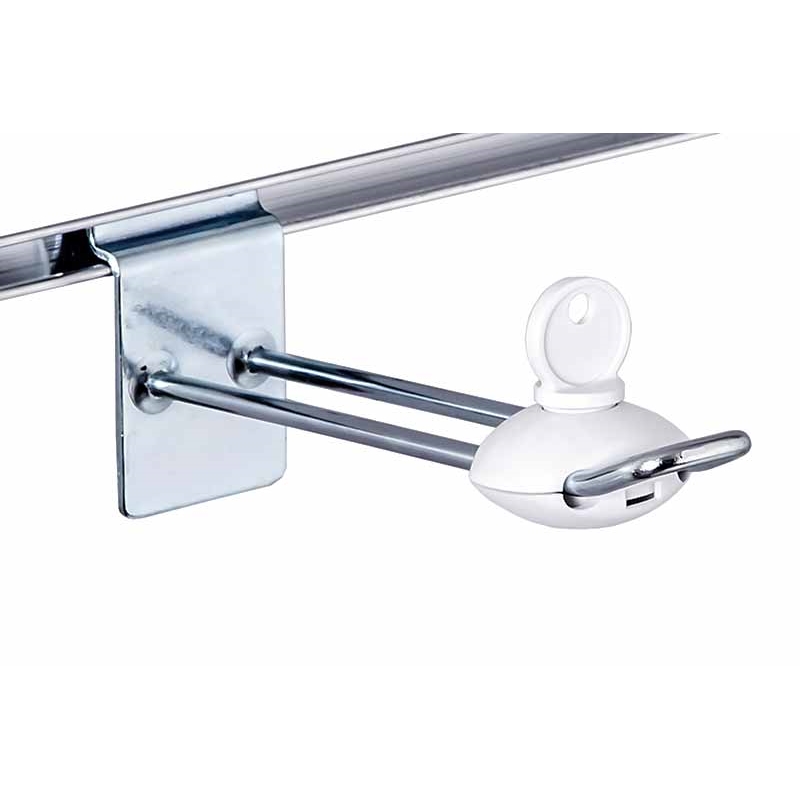 Zabezpieczenie z kluczem na hak podwójny, białe