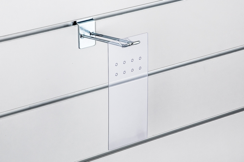 Zawieszka na haczyk z otworami 10x22cm, bezbarwna