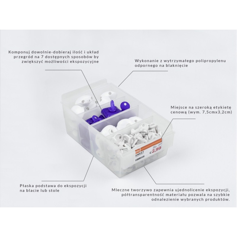 Pojemnik plastikowy BOX na Spacewall 14x22x8cm