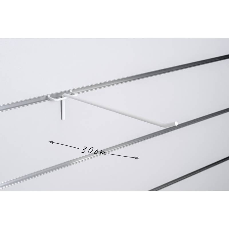 Haczyk pojedynczy Slatwall drut biały