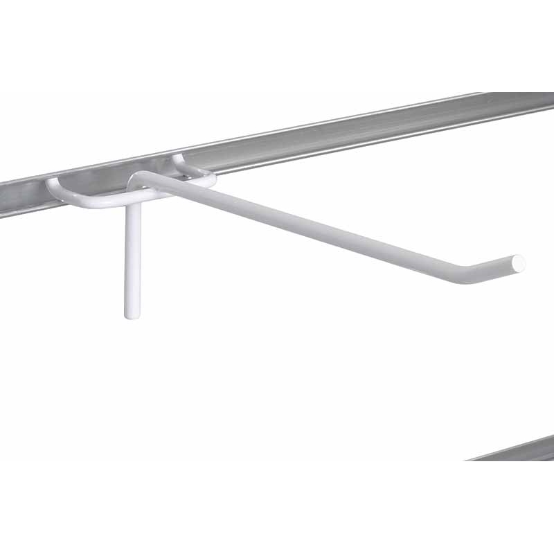 Haczyk pojedynczy Slatwall drut biały