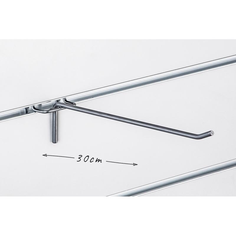 Haczyk pojedynczy Slatwall drut srebrny