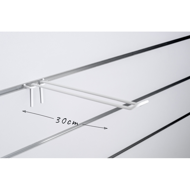 Haczyk podwójny Slatwall drut biały