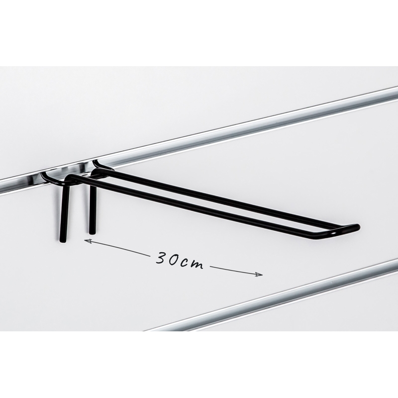 Haczyk podwójny Slatwall drut czarny