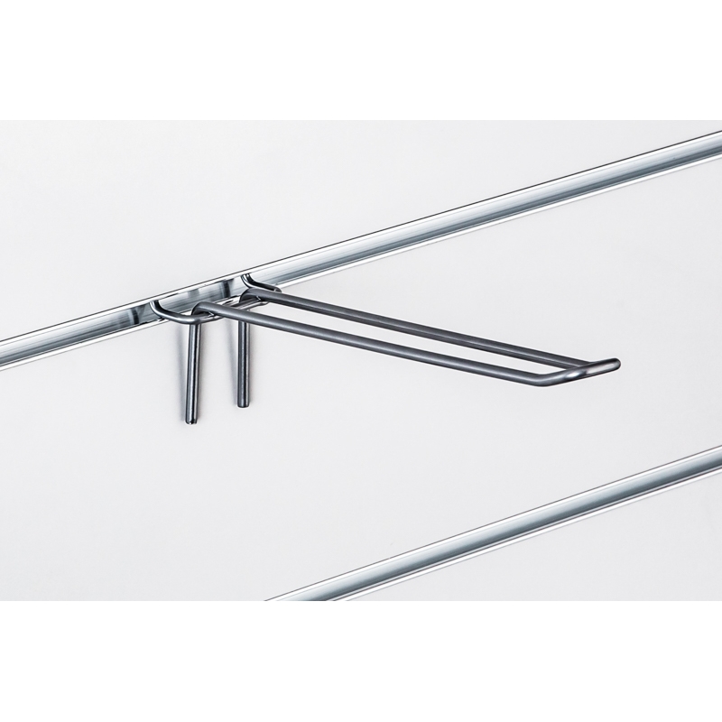 Haczyk podwójny Slatwall drut srebrny