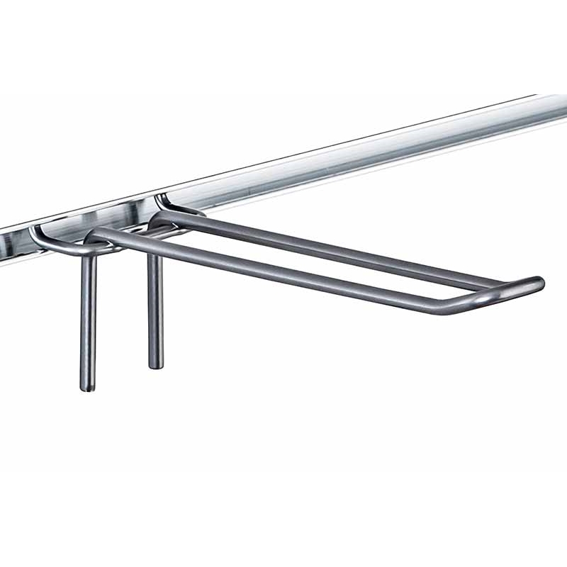 Haczyk podwójny Slatwall drut srebrny