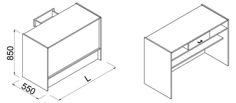 Lada sklepowa, kasowa, pełna z szufladą