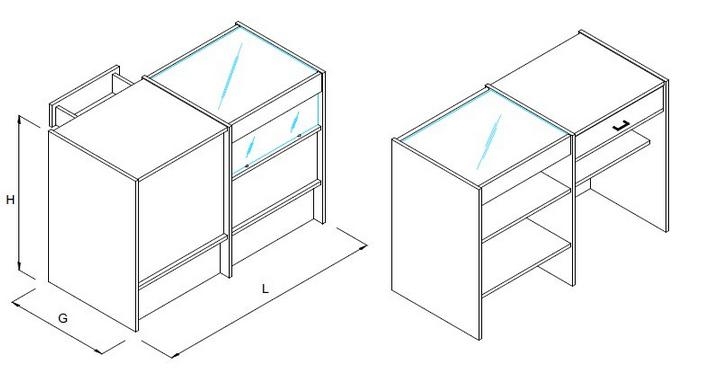 Lada sklepowa, kasowo-ekspozycyjna, z szufladą