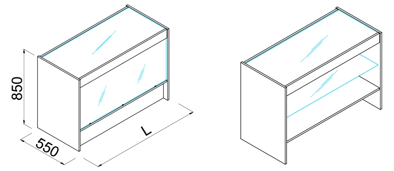 Lada sprzedażowa do sklepu, przeszklona