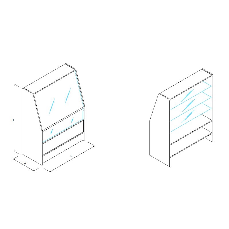 Gablota sklepowa, ekspozycyjna, oszklona
