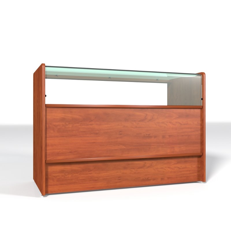 Lada sklepowa ze szklanym blatem i frontem