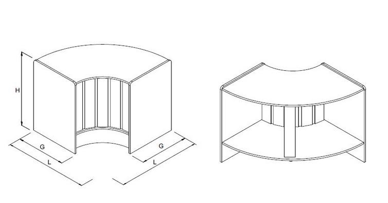 Lada sklepowa, narożna, wewnętrzna, pełna