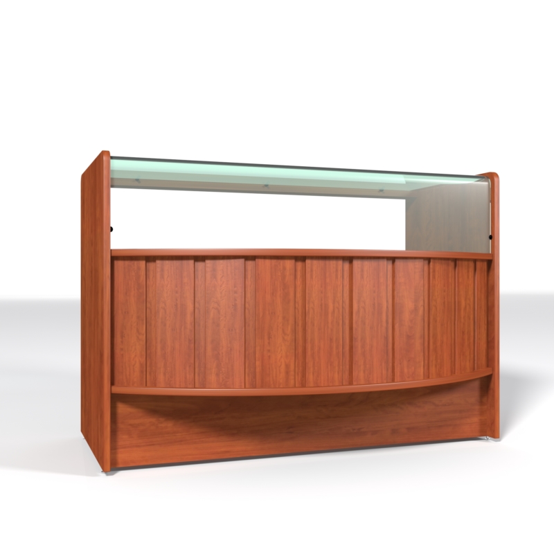 Lada sklepowa, kasowa, oszklona, wypukła