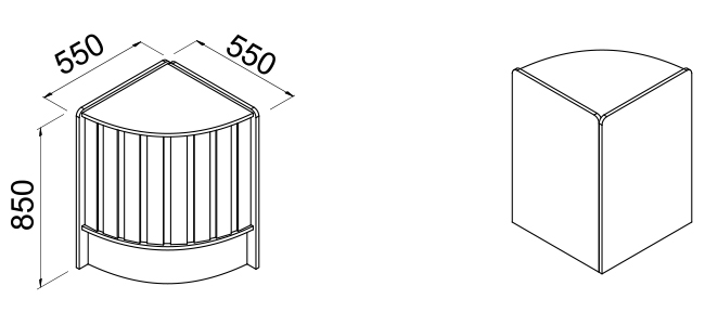 Lada sklepowa, narożna, zewnętrzna