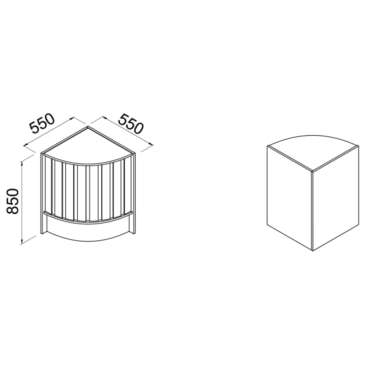 Lada sklepowa, narożna, zewnętrzna