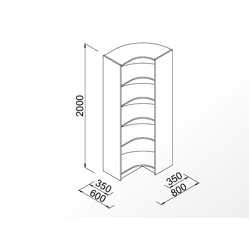Regał z półkami do sklepu 60x80x200cm