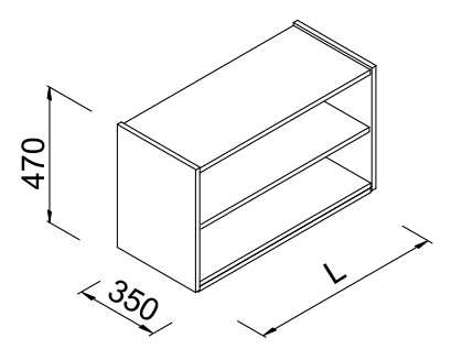 Nadstawka regału z półkami do sklepu 60x35x47cm