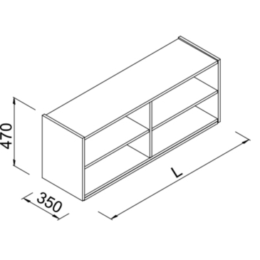 Nadstawka regału z półkami do sklepu 120x35x47cm