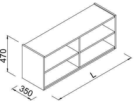 Nadstawka regału z półkami do sklepu 120x35x47cm