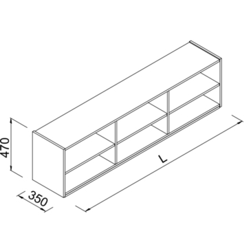 Nadstawka regału z półkami do sklepu 180x35x47cm
