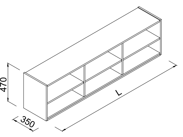 Nadstawka regału z półkami do sklepu 180x35x47cm