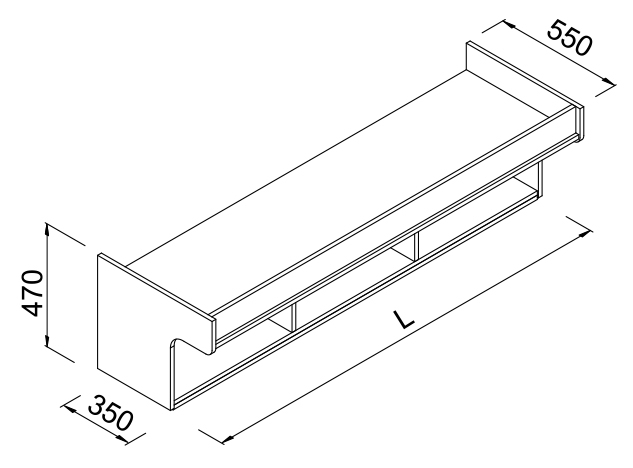 Baldachim do regału sklepowego 180x35-55x47cm