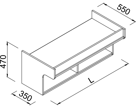Baldachim do regału sklepowego 120x35-55x47cm