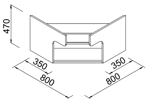 Baldachim do regału sklepowego 80x80x47cm