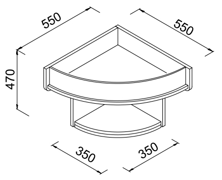 Baldachim narożny do regału sklepowego 35-55x47cm
