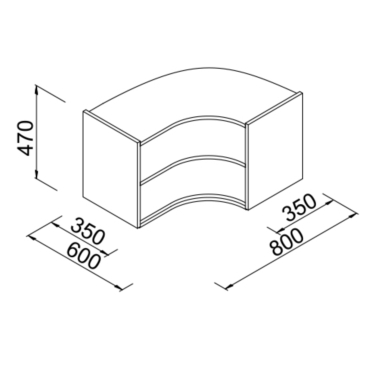 Nadstawka regału narożnego do sklepu 60x80x35x47cm