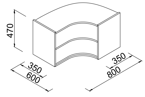 Nadstawka regału narożnego do sklepu 60x80x35x47cm