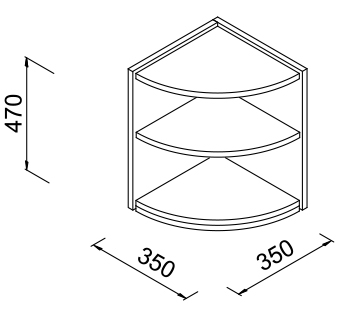 Nadstawka regału narożnego do sklepu 35x35x47cm