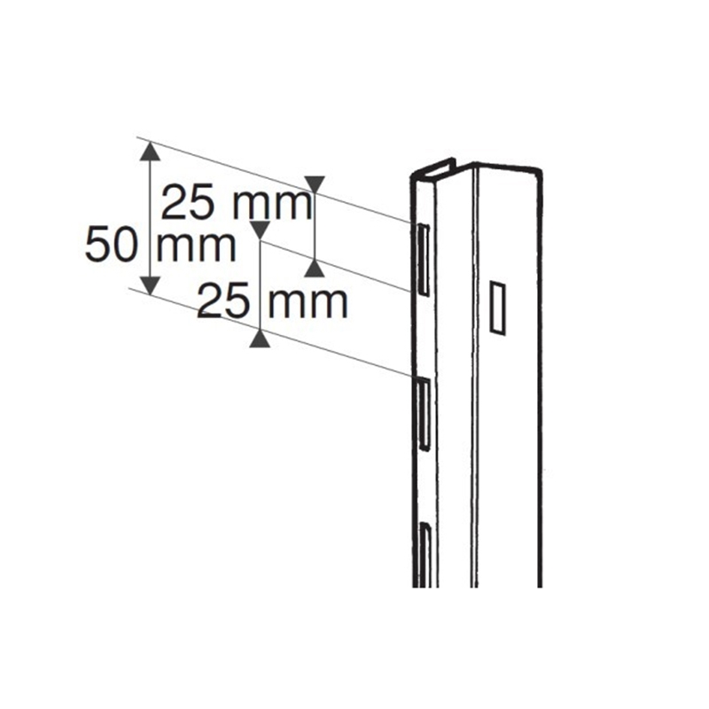 Profil naścienny pojedynczy skrajny 240cm chrom