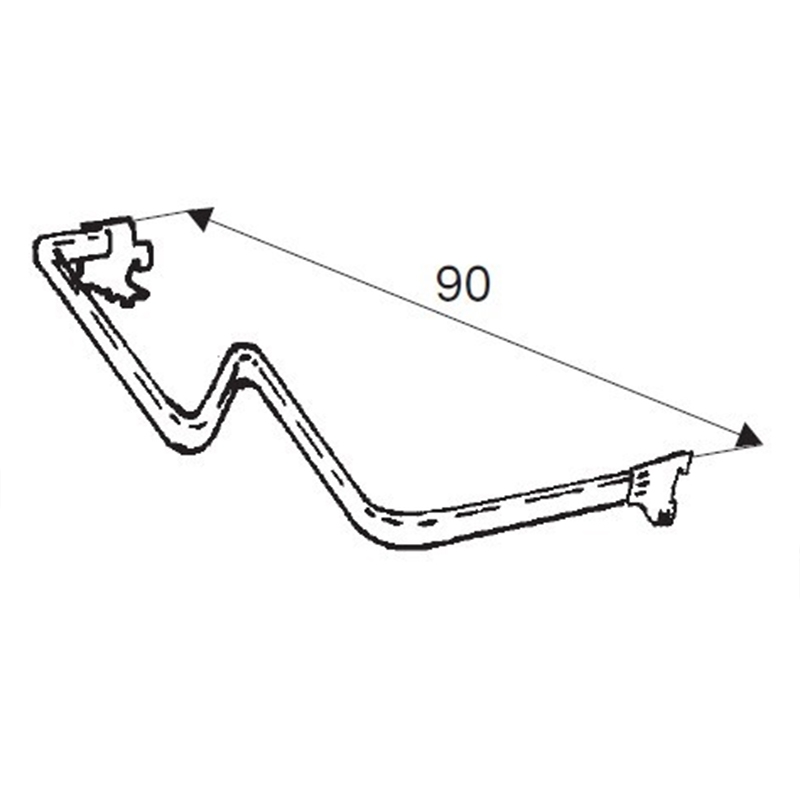 Wieszak ramowy Soti-Line, gięty 90cm chrom