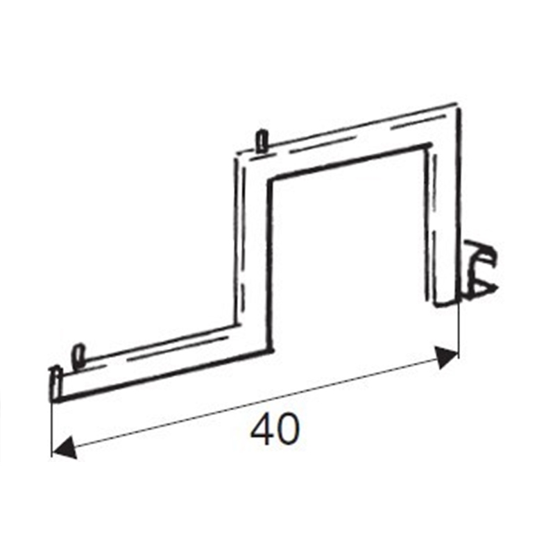 Wieszak łamany, podniesiony na wspornik